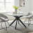 Traverse 50" Round Performance Artificial Marble Dining Table In Black White