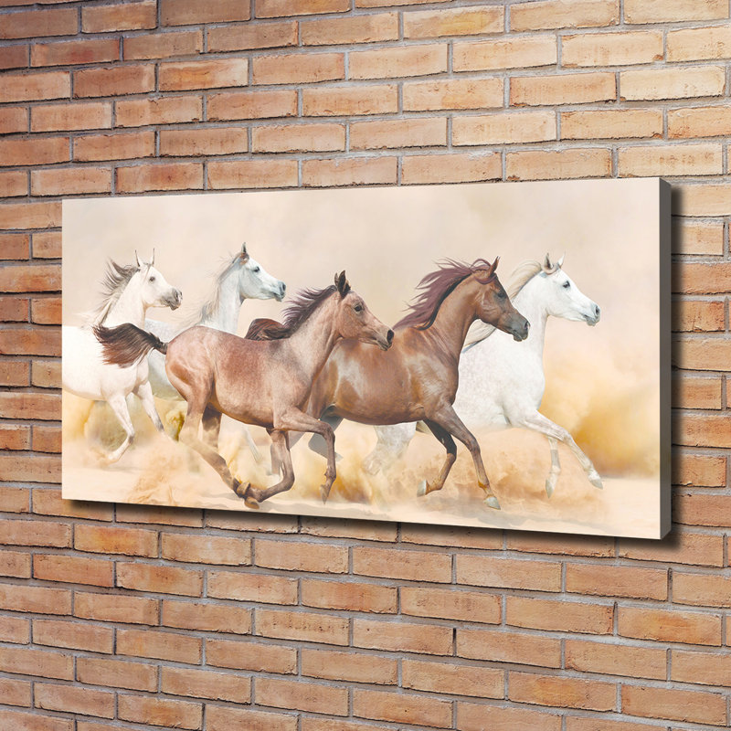 Horses In A Gallop - Wrapped Canvas Print