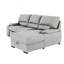 Canapé-lit modulaire de luxe avec rangement et porte-gobelets, gris