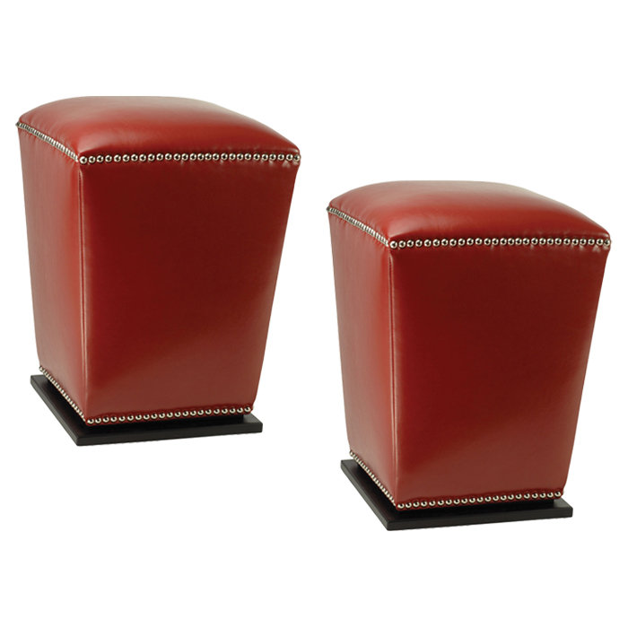 Repose-pieds carré Maiden, rouge