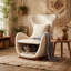 Chaise d'appoint moderne en polyester brun avec espace pour animaux / rangement - capacité de 330 lb, chaise longue de salon, conception élégante et durable-1065791497
