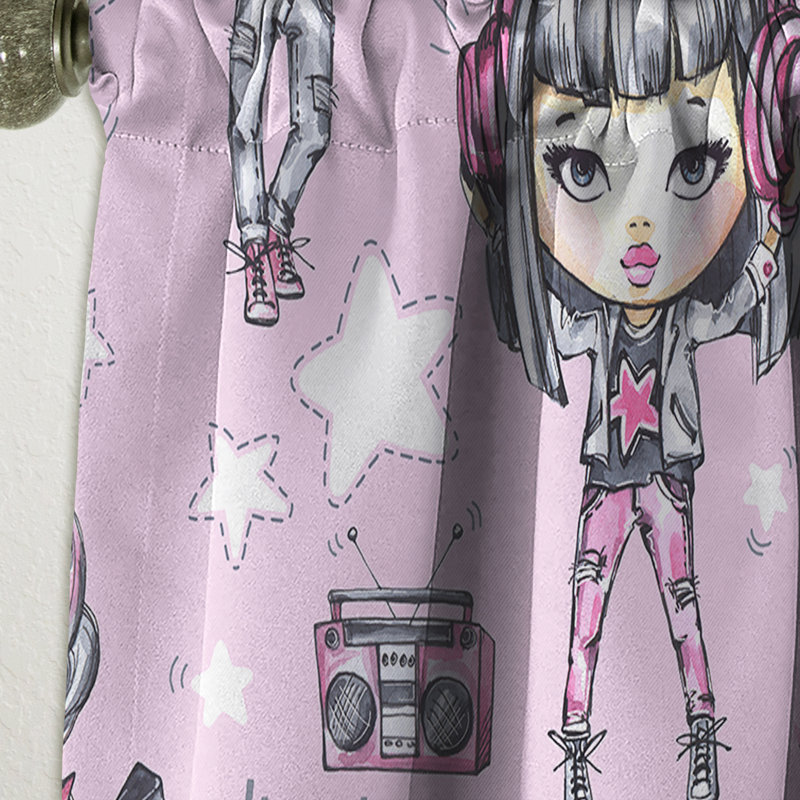Rideau simple occultant Rock Girl, L 52 po x L 84 po