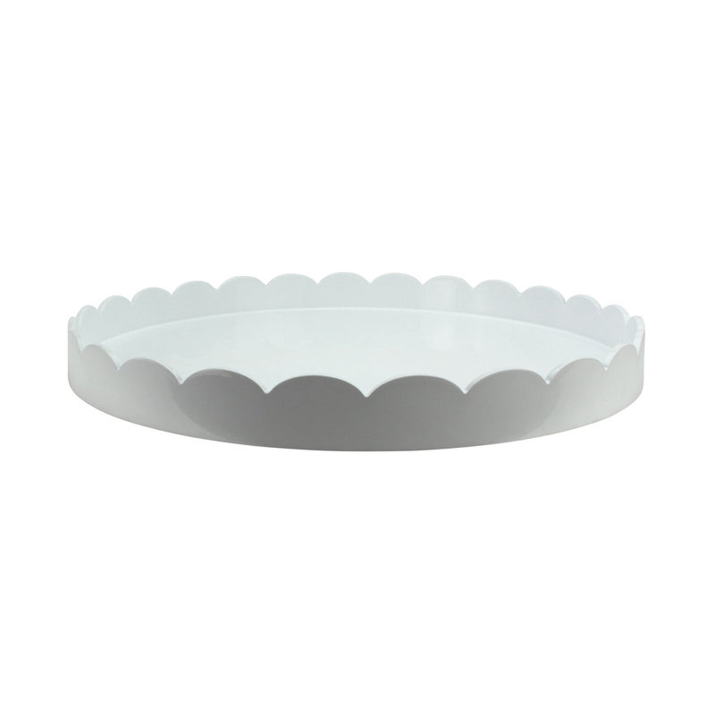 Plateau rond festonné, Blanc, H 20 po x l 20 po x P 2 po
