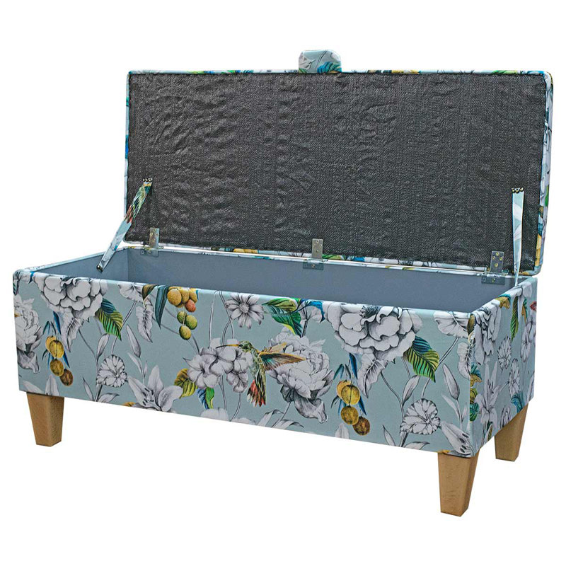100cm Storage Bench, Blue Floral