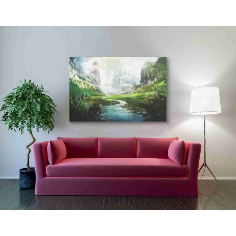 «Peaceful River» par Jonathan Lam, art mural sur toile, H 40 po x l 60 po x P 1,5 po