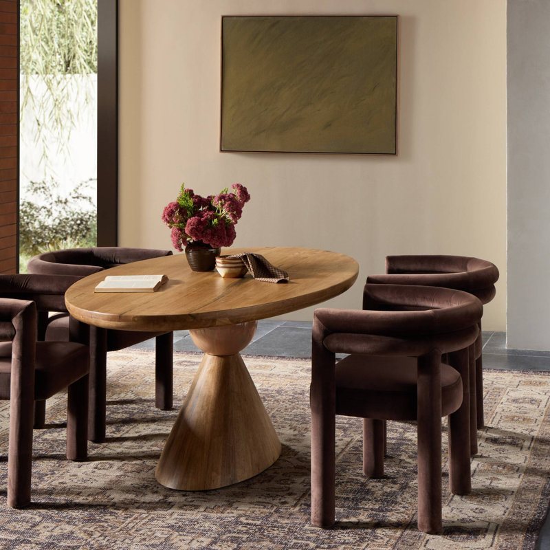 Bibianna Oval Solid Wood Dining Table