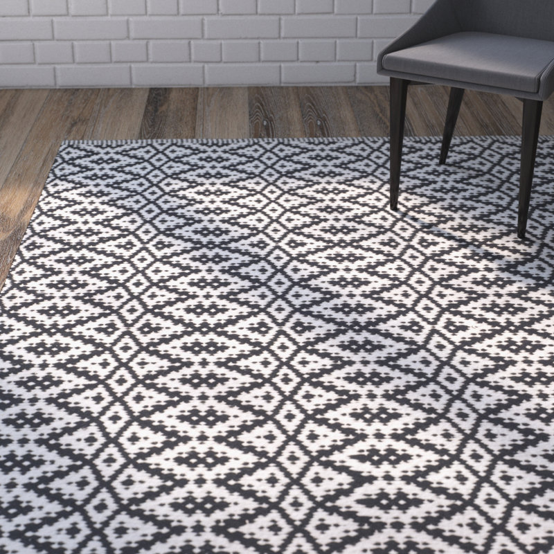 Whyte Hand Woven Cotton Ikat Rug, Rectangle 8' x 10'