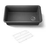 Cairn® 33-1/2" x 18-5/16" x 9-1/2" Under-Mount Single-Bowl Kitchen Sink with Basin Rack