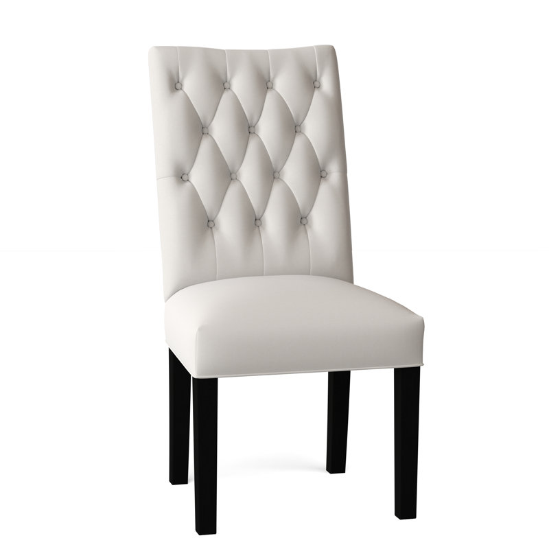 Chaise parsons capitonnée de 17 po de large Lucy, Noir, Blanc Cape
