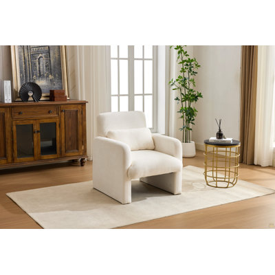 Accent Chair, Boucle Fabric Accent Armchair Comfy Upholstered Leisure Single Sofa Chair