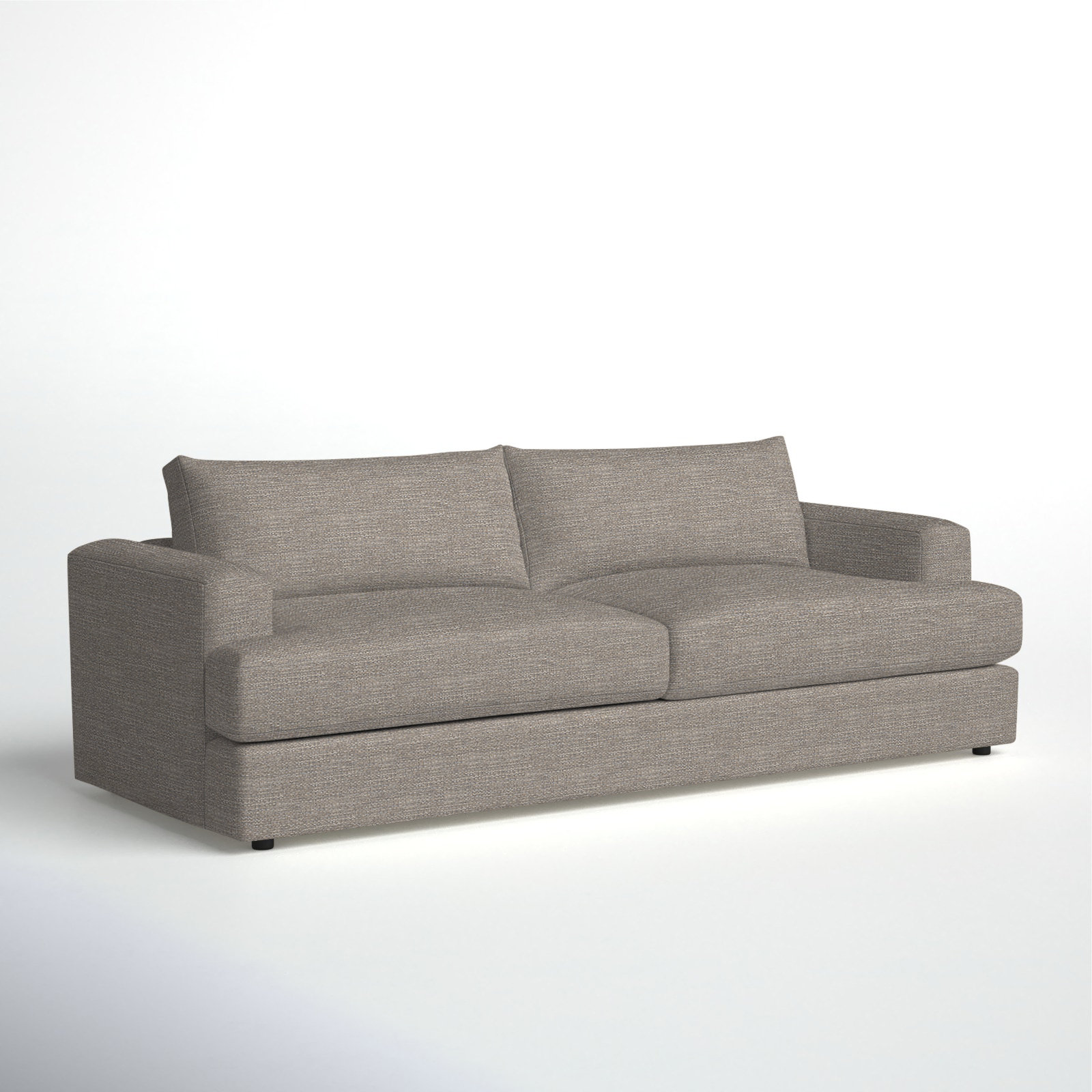 Cayden 96'' Upholstered Sofa, Drusky Linen Sustain® Basketweave