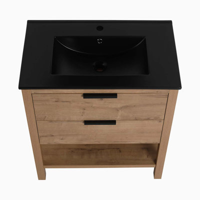 Nokta 30'' Single Bathroom Vanity with Manufactured Wood Top