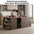 70.8'' Kitchen Island With Storage Drawer Cabinet Open-Sided Shelves Wine Rack, Kitchen Cabinet With Seating Area-541581915