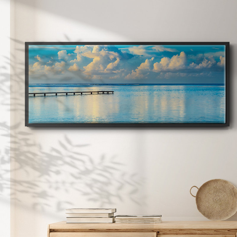 Sunrise Dock- Framed Canvas, 24" H x 60" W