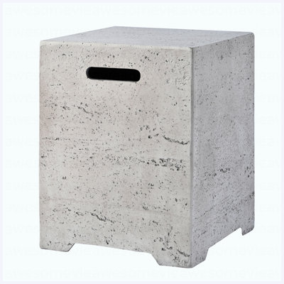 Table de couverture d'extérieur pour réservoir de propane de 15,75 po MGO, support de réservoir de propane léger de 20 lb avec poignées des deux côtés et trou rainuré au bas, table d'appoint pour foyer d'extérieur au gaz, aucun assemblage requis