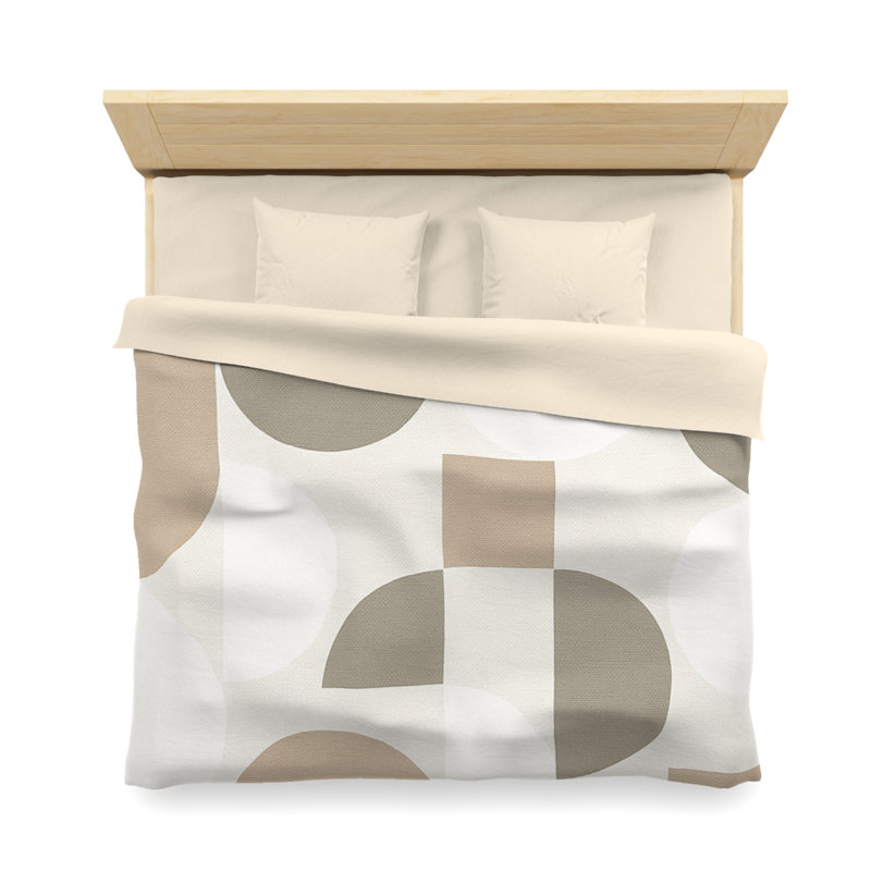 Microfiber Duvet Cover Boho Style, Design 74, Cream, King Duvet Cover