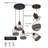 3 - Light Vintage Chandelier Ceiling Hanging Light Fixture With Adjustable Height