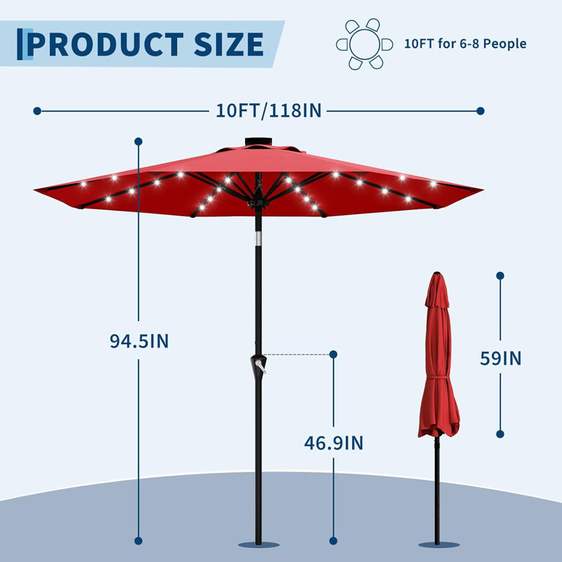 118cm Market Parasol