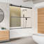 Porte de baignoire sans cadre 60 "x H 58"-87849797