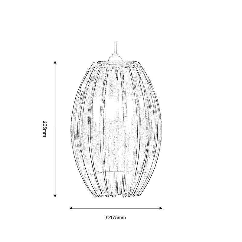 Shawmut 26.5cm H Plastic Oval Pendant Shade ( Screw On ), Clear