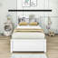 Lit plateforme simple en bois avec lit gigogne et rangement Farrux-1134140758