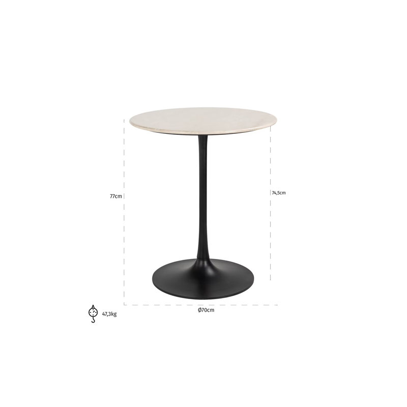 Bistro Table Round Marble Dining Table