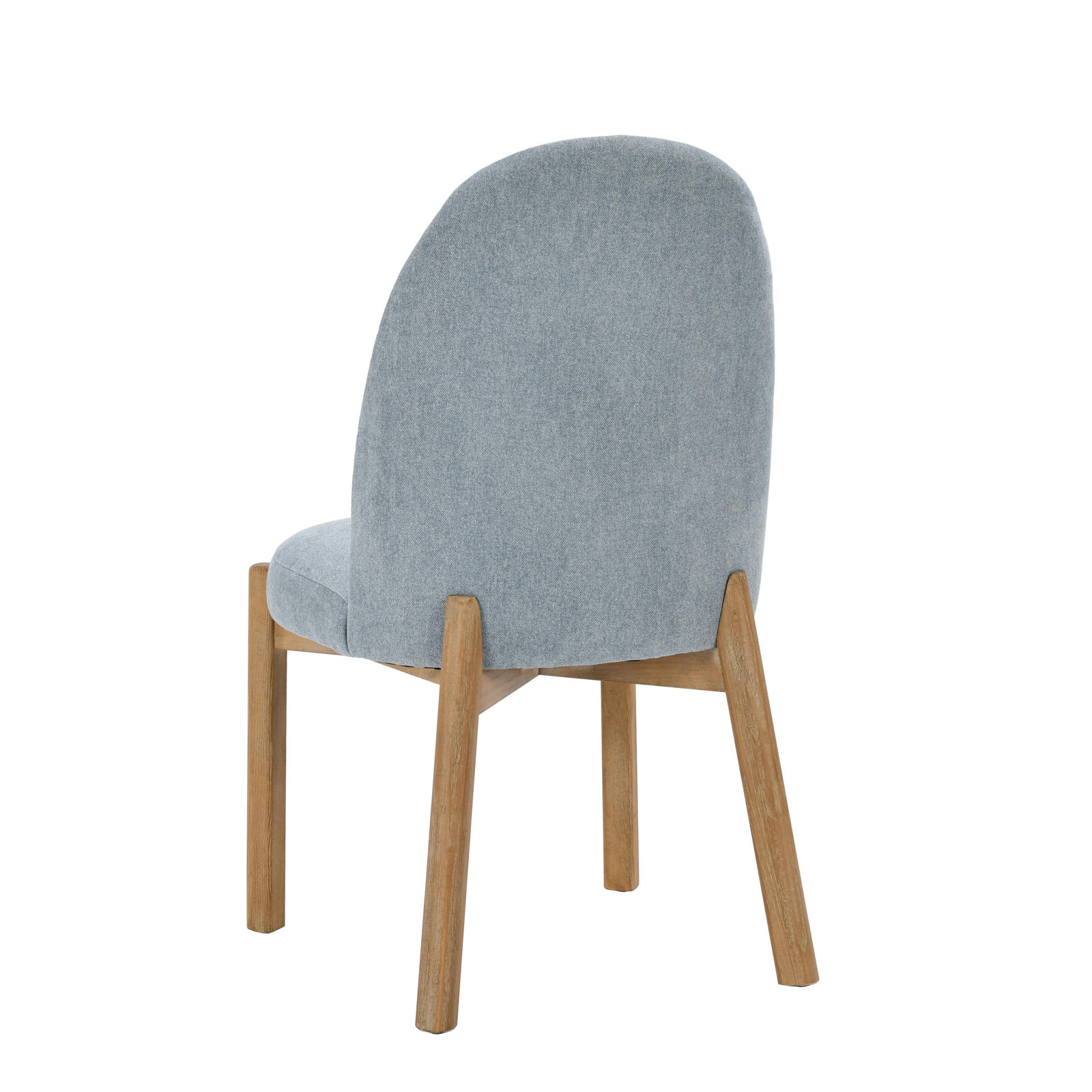 Joanie Upholstered Dining Chair, Blue, Natural Wood
