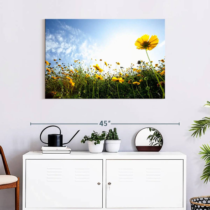 Harnek Yellow Summer Flowers, 24" H x 36" W