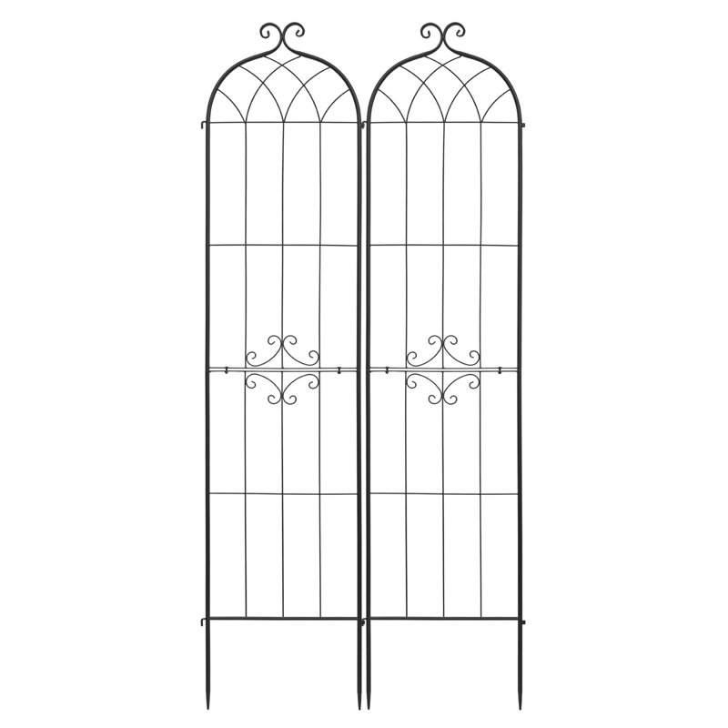 Treillis de jardin, treillis rose de 87 po x 20 po, treillis de fleurs de jardin avec finition thermolaquée et conception verrouillable pratique, treillis de soutien pour plantes pour fleurs, légumes et roses