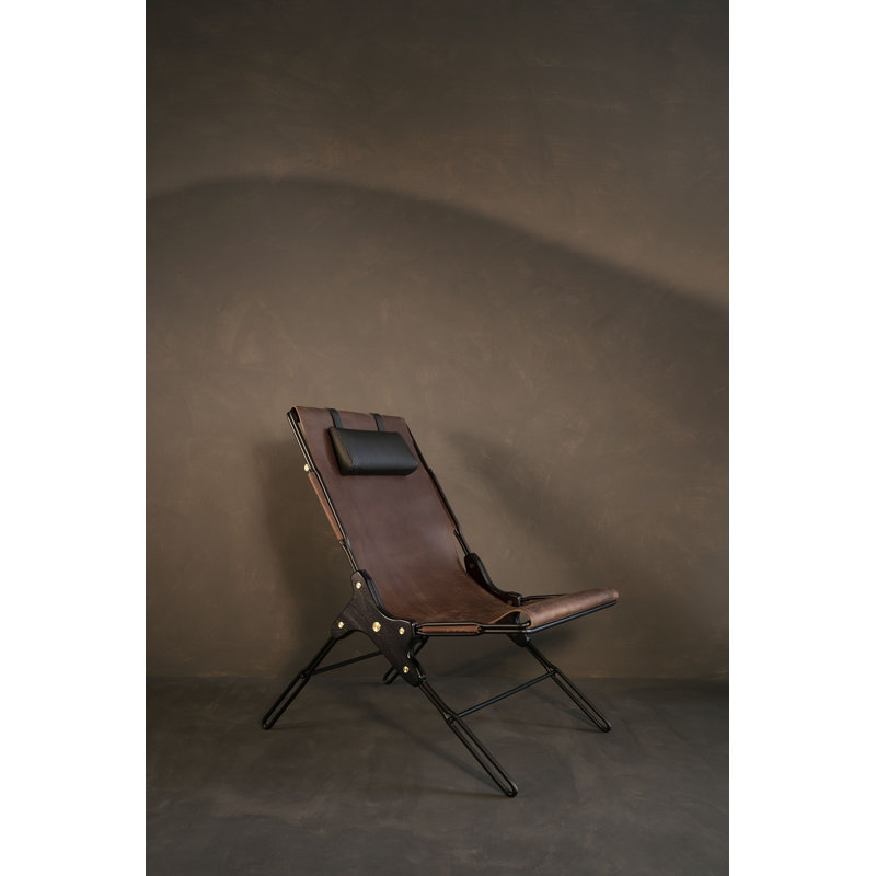 Perfidia Leather Lounge Chair, Brown Genuine Leather