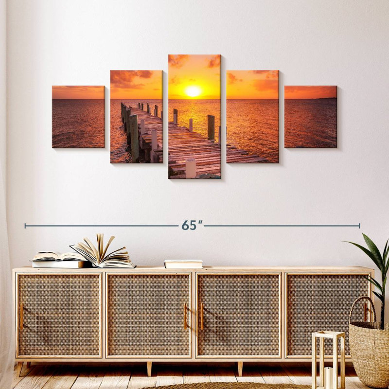 Coucher de soleil, H 24 po x l 55 po
