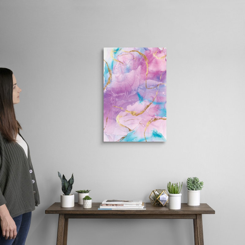 Reproduction d’art sur toile, "Gold Highlights I" par Eva watts, Toile tendue, H 24 po x l 16 po x P 1,25 po