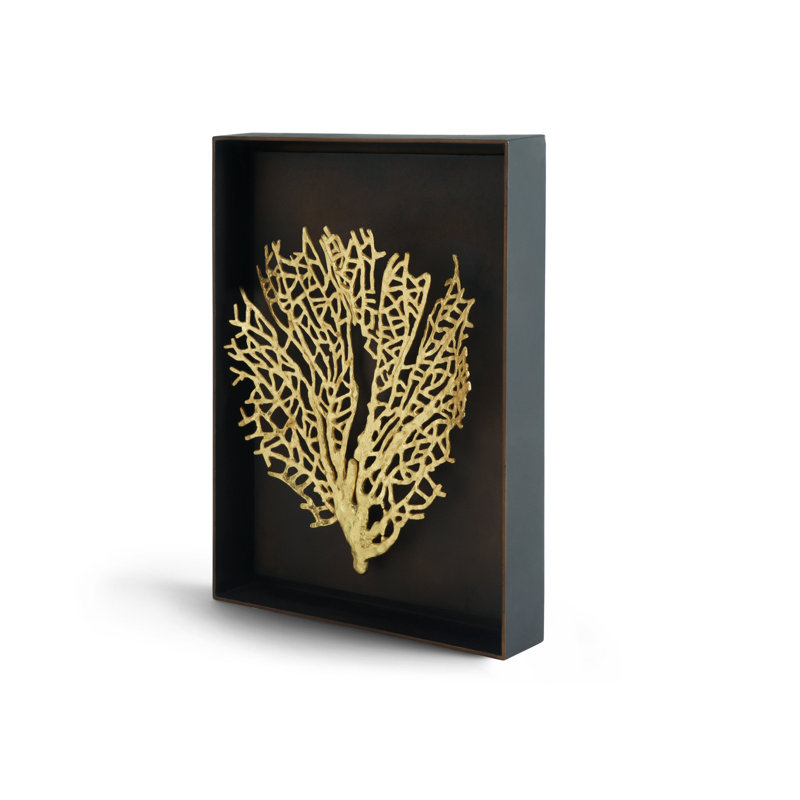 Fan Coral Shadow Box, Gold