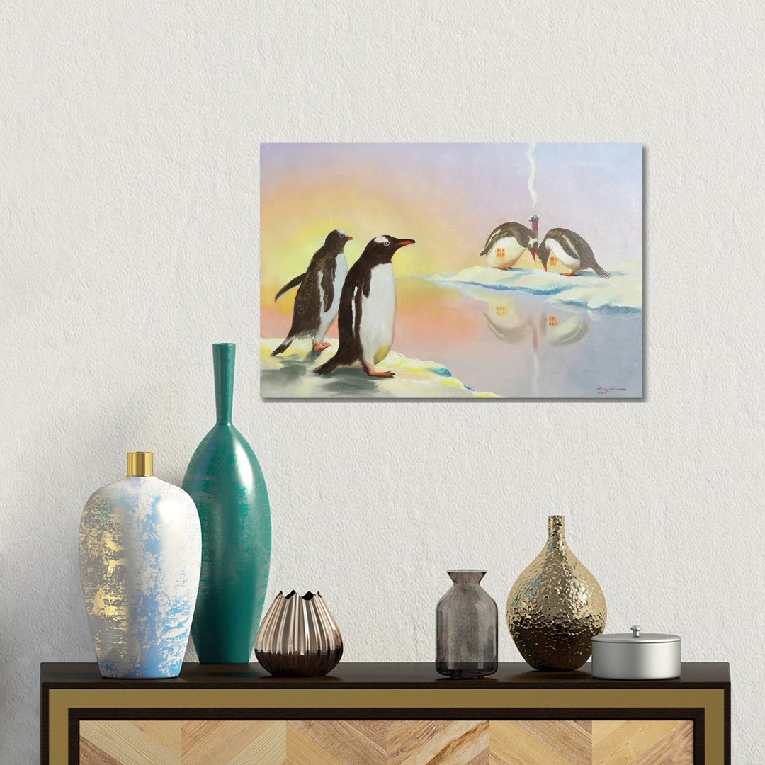 Penguin Hut von D. "Rusty" Rust - Galerie-umwickelte Leinwand Giclée