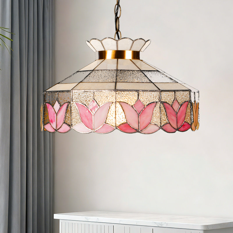 Luminaire suspendu en verre coloré 15,7 pouces