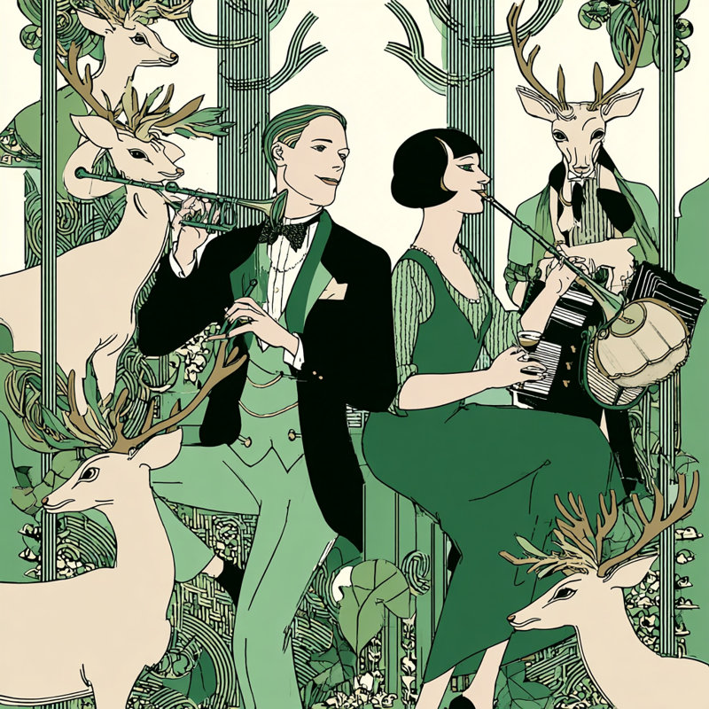 Art mural sur toile Woodland Jazz Gathering, L 30 po x H 30 po x P 1,5 po