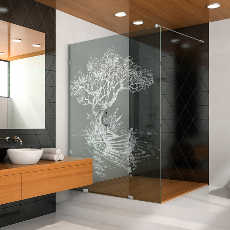 Paroi de douche haut de gamme en verre trempé l 37 1/2 po x H 75 po, Gauche