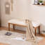 Banc d'entrée tapissier 52,8 po avec pieds en bois massif, banc en velours beige facile à assembler-635073879