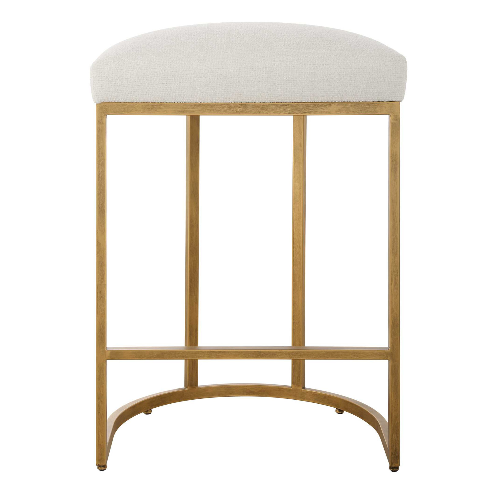 Novi Stool, Beige, Brass