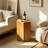 Square Natural Wood Side Table