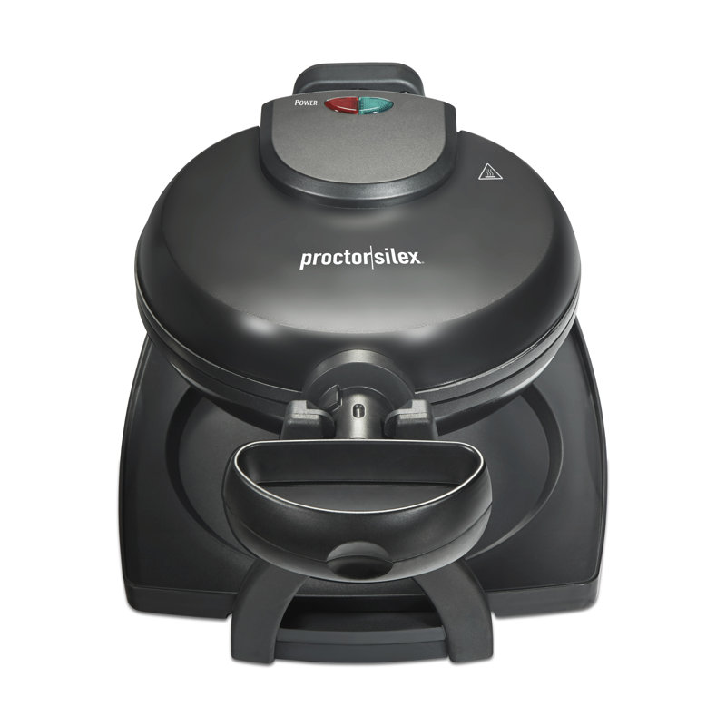 Stainless Steel Flip Belgian Waffle Maker with Non-Stick Plates