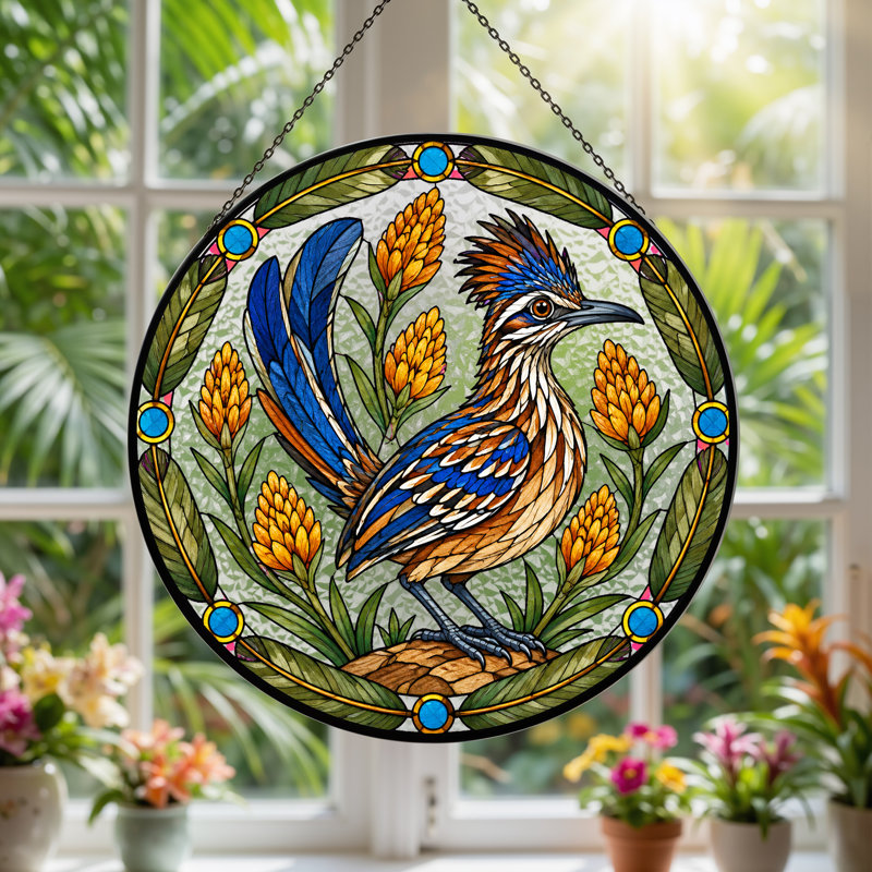 Birds Window Panel, H 12 po