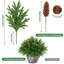 Ensemble de 19 tiges de pin artificielles 19 po avec 5 branches de pin Norfolk