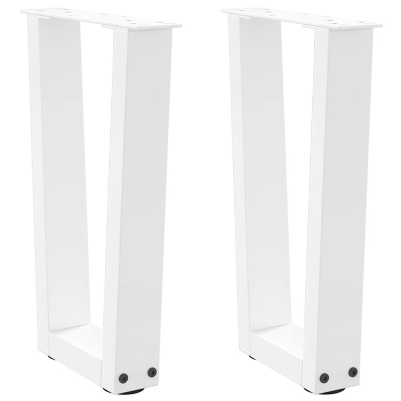Dining Table Legs V-Shape 2 Pcs Steel, 43.3cm H x 38cm W, White