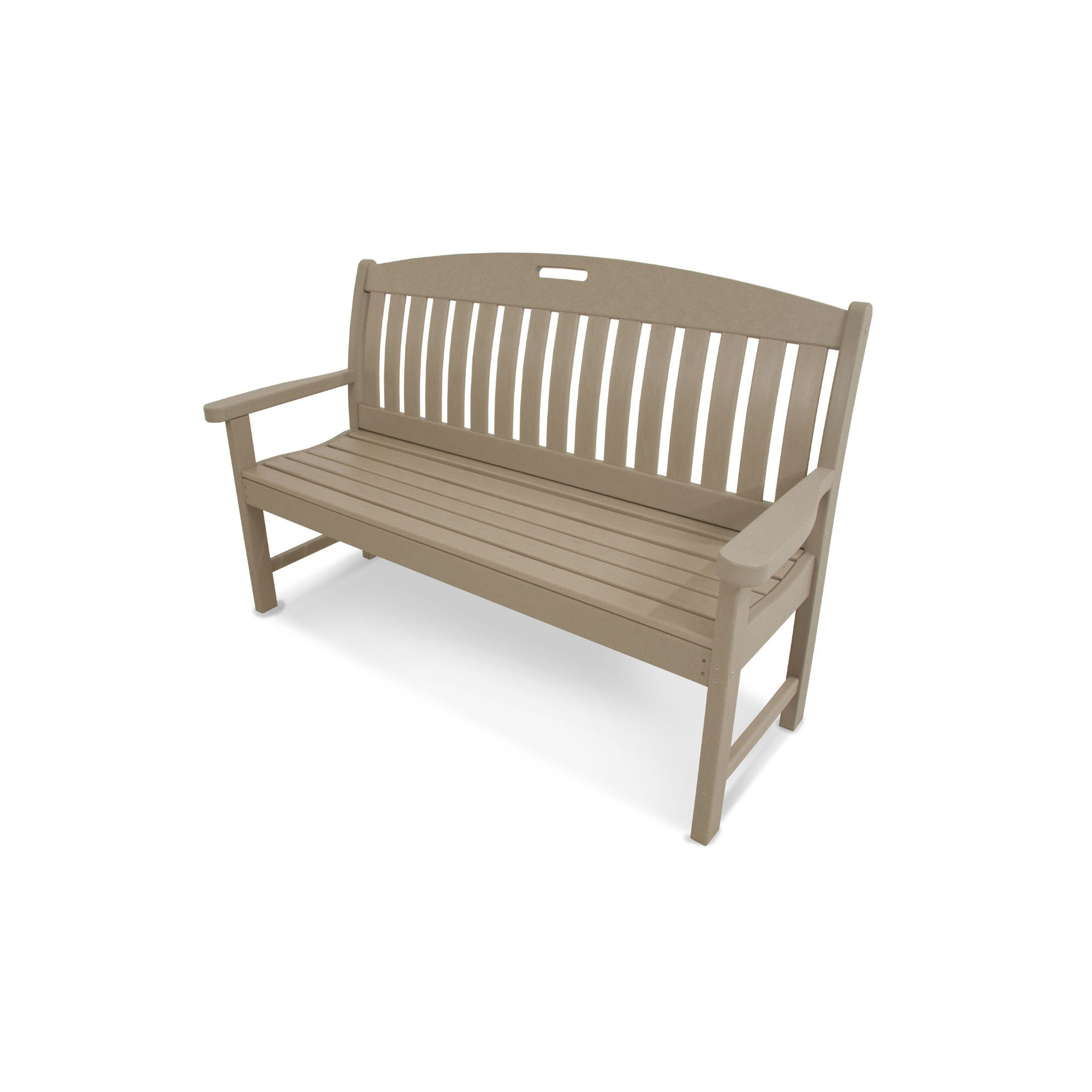 POLYWOOD Nautical Bench, Sand, 37.5" H x 63.75" W x 25" D