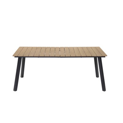 Table de salle à manger extérieure pliante pour 4 à 6 personnes, structure en acier avec trou de parasol pour patio, jardin, cour, terrasse, bord de piscine (jaune)