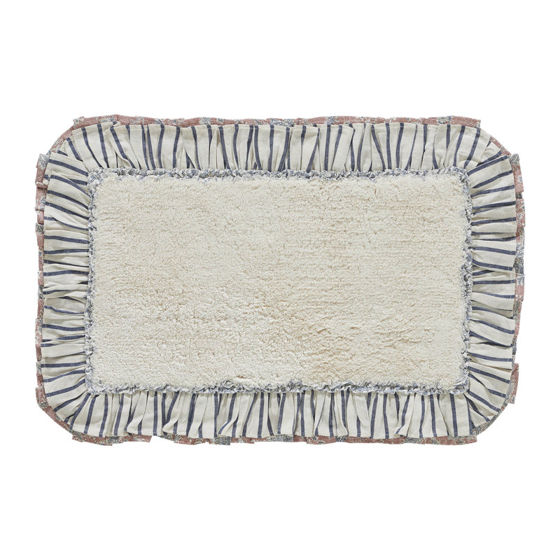 Liseron 100% Cotton Non-Slip Bath Mat, 20" W x 30" L
