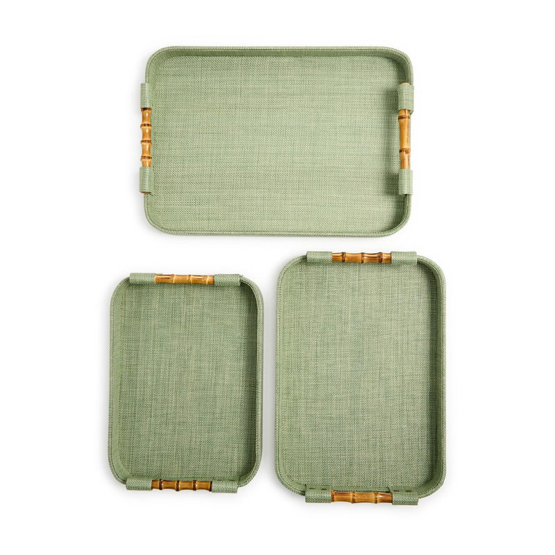 Ensemble de 3 plateaux en bambou vert Monaco Monaco