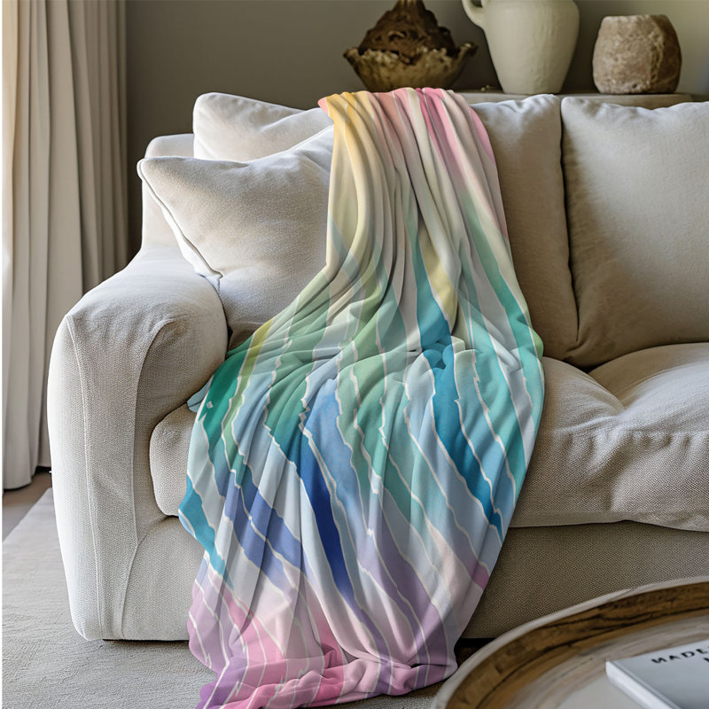 Rainbow Splashes - 1 Piece Premium Blanket, Queen