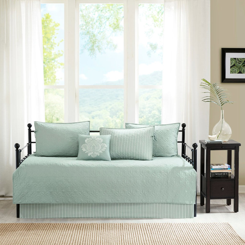 Housse de lit de jour 6 pièces pour lit simple - avec housse, taies décoratives et coussin décoratif 6